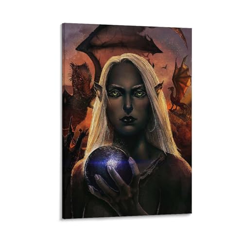 Toile elfe noir magie 50 x 75 cm le cadeau idéal pour décoration murale de salon