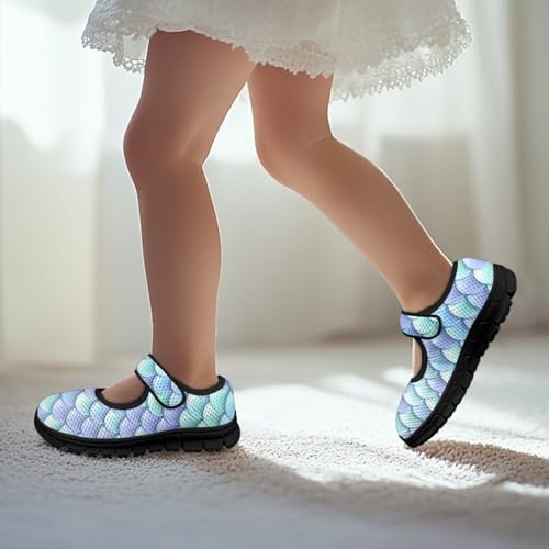 Girls Shoes with Black Sole,Girls Mesh Single Buckle Sneaker,Mary Jane Flats Shoes for Birthday Dance Party3