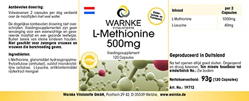 L-Methionine 500mg - veganistisch & hoog gedoseerd - essentieel aminozuur - 120 capsules - Image 8