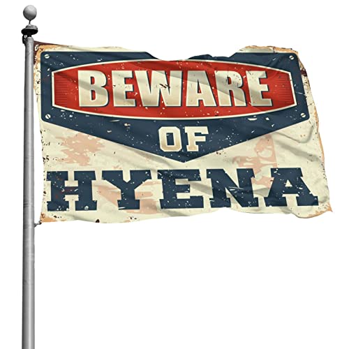 Drapeaux de chambre géants 152x244 cm Méfiez-vous de Hyena style cool flags pour homme