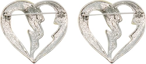 Image of Set of 2 Brooch Lapel Pins With Rhinestones