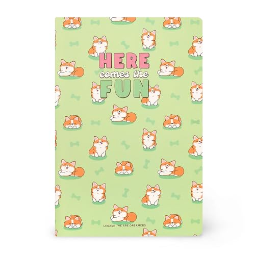 Legami - Notizbuch, liniert, 7 mm, Thema Corgi, Format B5, groß, aus FSC-zertifiziertem Papier, 100 Seiten, Singer-Punktbindung, 18,5 x 24,8 cm Legami - Notizbuch, liniert, 7 mm, Thema Corgi, Format B5, groß, aus FSC-zertifiziertem Papier, 100 Seiten, Singer-Punktbindung, 18,5 x 24,8 cm