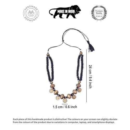 Image of AAKRITI ART CREATIONS Royal Empress Handcrafted Tribal Dhokra Necklace & Choker Collection | Queen-Inspired Artisan Brass Statement Jewelry | Ethnic, Regal & Elegant Necklaces for Women