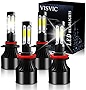 VISVIC Fit For Ford EXPEDITION (2015-2019) LED Headlight Bulbs Combo,9005/HB3 High Beam + H11 Low Beam LED Headlights Conversion Kits, Super Bright 6500K Cool White, Pack of 4