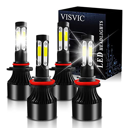 VISVIC Fit For Ford EXPEDITION (2015-2019) LED Headlight Bulbs Combo,9005/HB3 High Beam + H11 Low Beam LED Headlights Conversion Kits, Super Bright 6500K Cool White, Pack of 4
