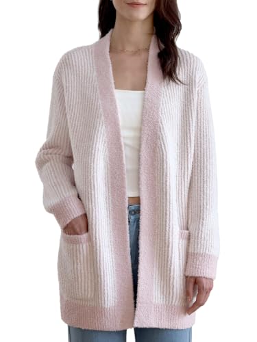 Image of Snuggle Sac Cardigan Sweaters for Women with Pocket Trendy Casual Long Sleeve Tops Open Front Fall Winter Coats