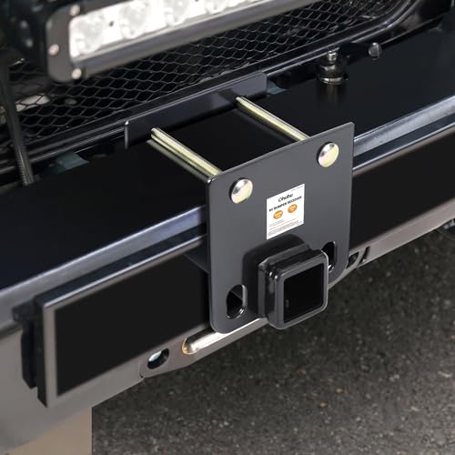Image of Ohuhu RV Bumper Hitch 2 inch Receiver Adapter with Hitch Pin and Hitch Cover
