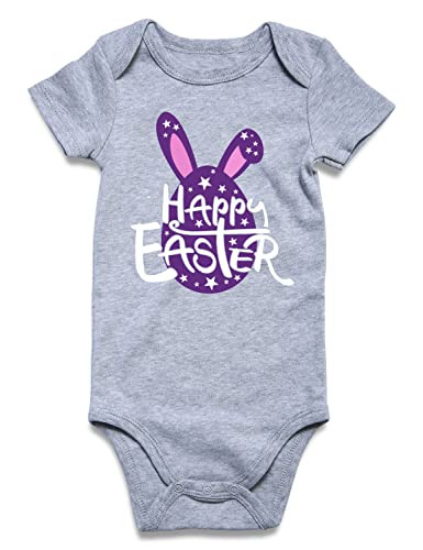 Newborn Boy Outfits Happy Easter Baby Clothes Casual Short Sleeves 3-6 Months Summer Onesie Infant Boys Party Rabbit Rompers Outdoor 3 Months Jumpsuit