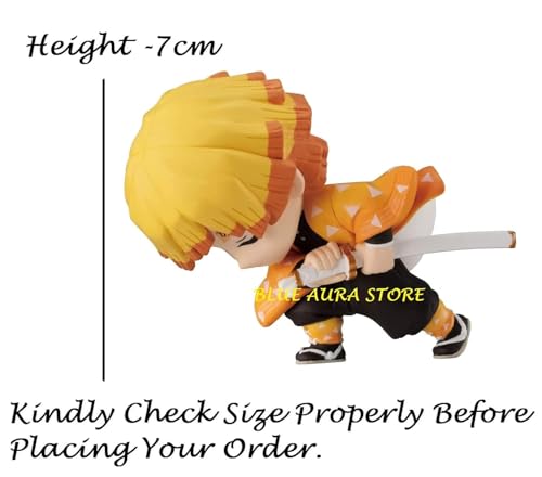 Image of Blue Aura Anime Cartoon Action Figure Set of 5 Height - 7cm Multicolour PVC | Zeni Bent Set