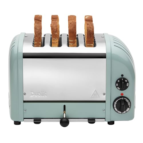 Dualit Classic 4 Slice NewGen Toaster - Stainless Steel - Hand Built in the UK - Replaceable ProHeat elements - Defrost Bread - Mechanical Timer - Eucalyptus Classic Toaster