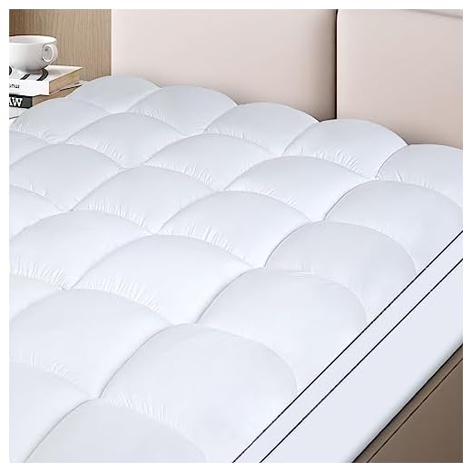 HIMOON Queen Size Mattress Pad Topper - Extra Thick Mattress Protector Pillow Top with 21" Deep Pocket for 8-24 inches Mattress, Snow Down Alternative Fill for 60 * 80 Inch Size Bed.