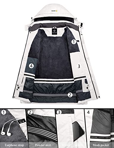 GEMYSE Waterdichte ski-jas voor dames, winterjas, winddicht, met capuchon - Afbeelding 4