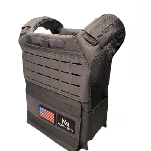 Image of Northgym Adjustable Weighted Vest /Incl. 3D Weight Plates in 14lbs / 20lbs / 30lbs / 42.5lbs - Optimized Weight Distribution and with Curved Plates for Running, Functional Training and Working Out