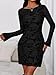 PRETTYGARDEN Women's 2025 Fall Fashion Floral Long Sleeve Mini Dress Mesh Bodycon Short Party Date Night Going Out Dresses (Floral Black,XX-Large)