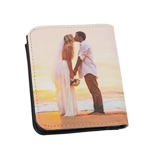 Clobeau Personalized Photo Bi-Fold Wallet for Unisex - Custom Picture Purse with ID Card Slots for Any Occasion