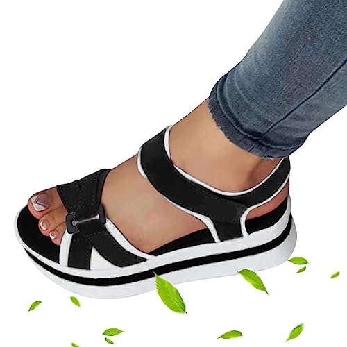 Fukamou Women Flat Sandals,Women Flat Thick Sole Walking Sandals | Women Thick Sole Beach Sandals for Camping Lounging Hiking Sandals