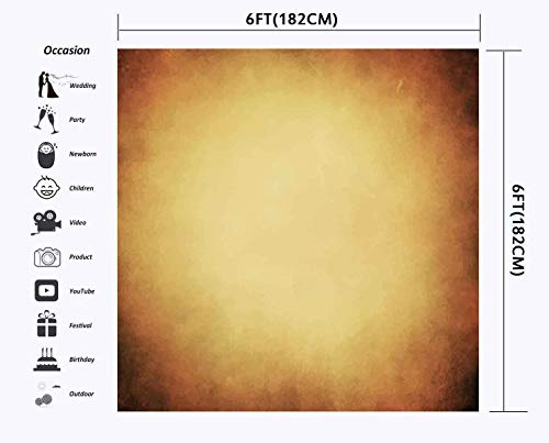 Vintage Yellow Texture Backdrop, 6X6Ft, Solid Color Seamless Paper Background, Portrait Photography Backdrop,Photo Booth Studio Props Lulf075 #TOP1