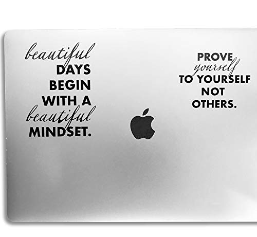 Biz-Bae Laptop Sticker Quotes, Inspirational Motivational Quote Vinyl Decal Stickers for laptops, Waterproof MacBook Stickers Quotes, MacBook air Stickers Quotes, Positive Stickers for Laptop