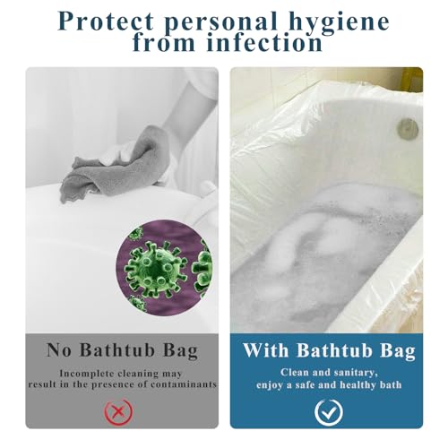 4 Pack Bathtub Liners Disposable Bathtub Cover Portable Large Bathtub Lining Plastic Bag Individual Pack Bathtub Liner Large Size (102 x47 Inch) Bath Tub Liner Bag for Travel Salon Household Hotel - Thumbnail 4