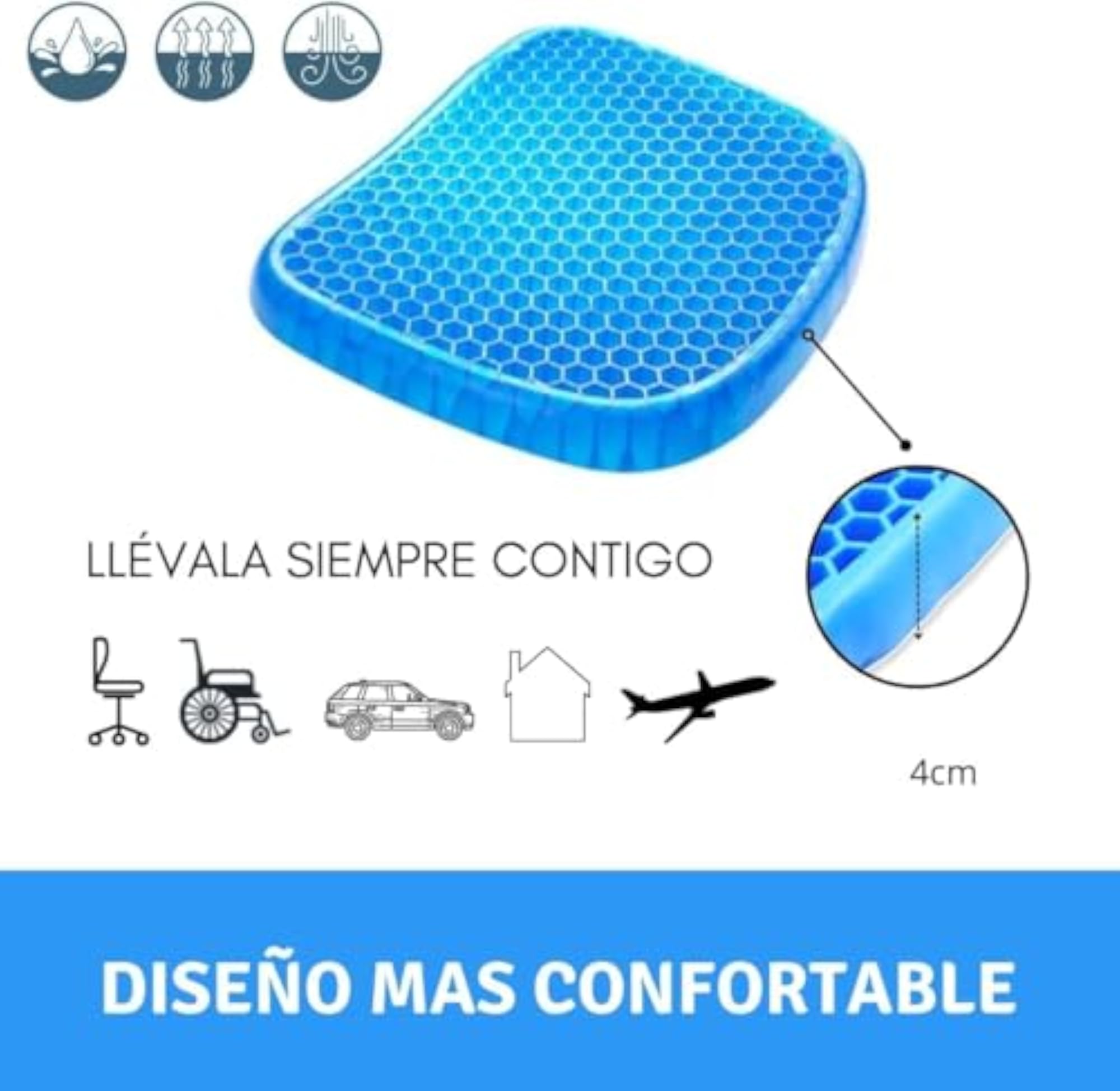 Egg Gel Seat Cushion for Office & Car, Cooling Technology