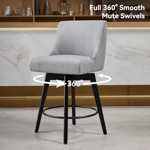 Image of 26 inch Counter Height Swivel Bar Stools, Set of 6, Grey