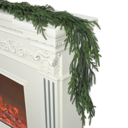 Artgar 5 Ft Pine Garland Real Touch Pine Garland Artificial Greenery Garland Christmas Garland Green Cedar Garland for Mantel Staircase Tabletop Home Indoor Outdoor Winter Christmas Decor