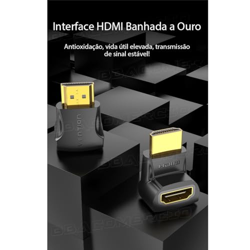 Adaptador HDMI 90° 270° Graus Macho Para HDMI Fêmea VENTION HDMI Conector Curvo Cotovelo Angular Ver