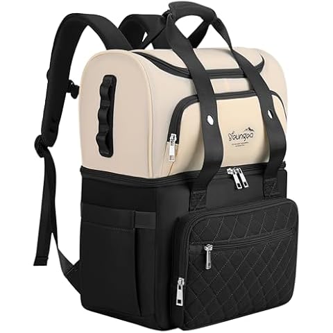 YOUNGOA Waterproof Cooler Backpack for Women, Insulated Leakproof Backpack Cooler for Camping, Beach, Outdoor, 25L, 36Cans, Black Cover