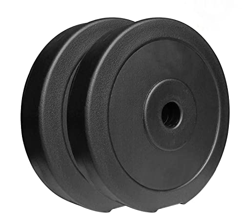 Image of VP.V.C Weight Plates, Filled with Concrete, Vinyl Standard Weights Plates, Set for Weight Lifting, Home Gym Fitness Workout (Color : Black) (Shape : Button)