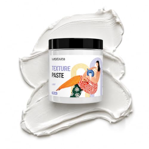 KAMENSKAYA Light Texture Paste 8.45 fl oz / 250 ml Acrylic Modeling Paste for Canvas White Texture Medium for Acrylic Painting Crack-Resistant Sandable Made in EU