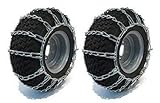 4.10X3.50X6 410/350-6 12.25X3.50 12X350-6 Snow Thrower Tire Chains, 2-Link Spacing On Cross Chain