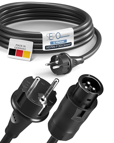 SEPO-Leitungen BC01 Balkonkraftwerk Kabel Buchse auf Schuko Stecker 5m (IP44) inkl. 0% MwSt. gem. 12 Abs. 3 UStG AC-Verlängerungskabel für Wechselrichter Deye Envertech TSUN NEP