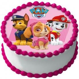 Paw Patrol Chase, Marshall and Skye Edible Icing Cake and Cupcake Toppers - Round, Rectangle, Costco, Cupcake Toppers. Happy Birthday. Optional Personalisation.