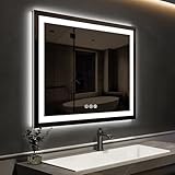 ROOMTEC 30 * 30 Inch Led Bathroom Mirror with Lights,Smart Dimmable Vanity Mirrors for Wall,Anti-Fog Backlit Lighted Makeup Mirror