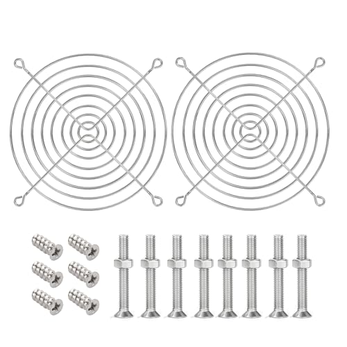 140mm Stainless Steel Fan Grills with Screw for 140mm Fans PC Fan Protection (2 Pack)