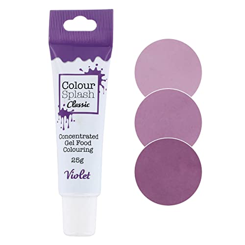 Colour Splash Food Colouring Gel | Violet | Highly Concentrated Gels, Easy to Use Squeezy Tubes, Edible Ingredients, Transform Plain Cakes Into Bright, Eye-Catching Creations - Violet 25g