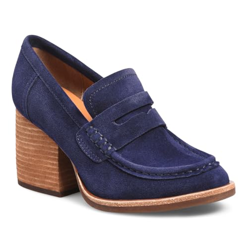 Image of MOOMMO Women Chunky Platform Loafers Pumps Round Closed Toe Slip On Penny Loafers Suede Block High Heels Oxford Shoes Formal Classic Thick Heel Dress Loafer Office Ladies Vintage Comfort 4-11 M US