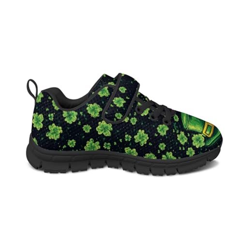 Girls St Patrick's Day Shoes Kids Single Buckle Sneakers Breathable Mesh Athletic Running Tennis Shoes