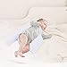 Adjustable Anti Roll Pillow for Baby, Anti Spitting Milk Pillow Newborn, 45° Inclination Baby Side Sleeper Wedge, Infant Sleep Positioners with Removable and Washable for 0~3 Years Old (White)