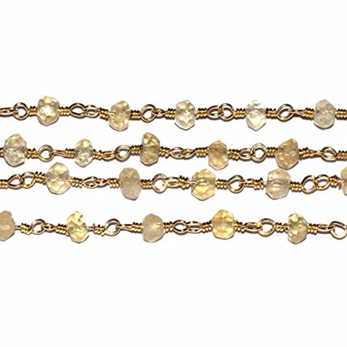 Chaîne citrine de style rosaire doré pour fabriquer un cadeau unique - 2