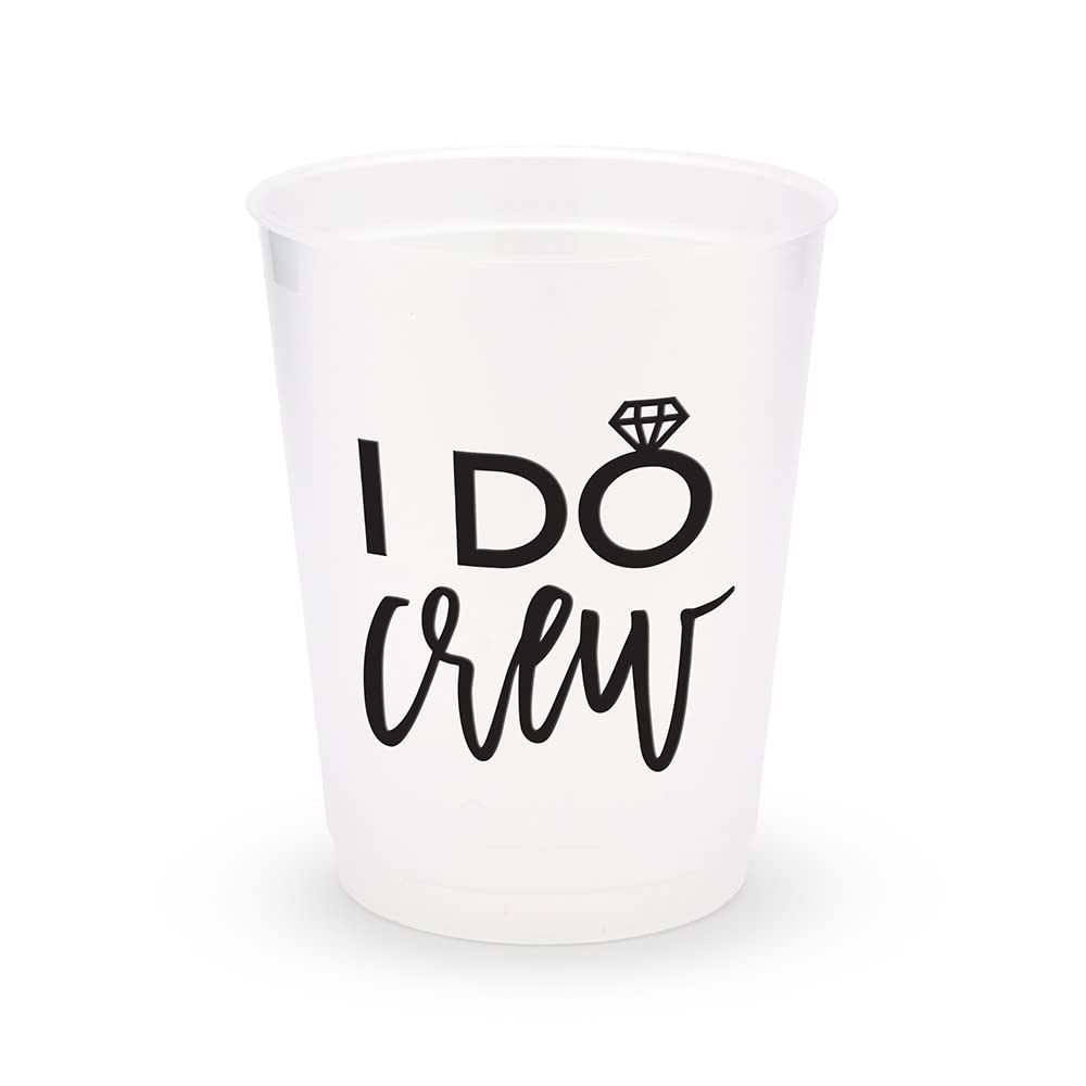 WEDDINGSTAR Personalized Frosted Plastic Party Cups - I Do Crew - Set Of 8