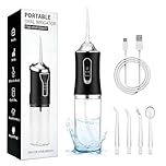 Idropulsore Dentale Portatile Denti, Water Flosser, Scovolino Denti, Irrigatore Orale 4 Modalità e 3 Intensità, Serbatoio da 230ml, Wasserdicht und Wiederaufladbar per Viaggi e Casa