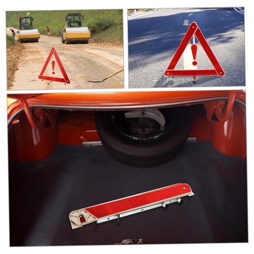 Triangle avertissement pliable stable et antidérapant panneau réfléchissant urgence