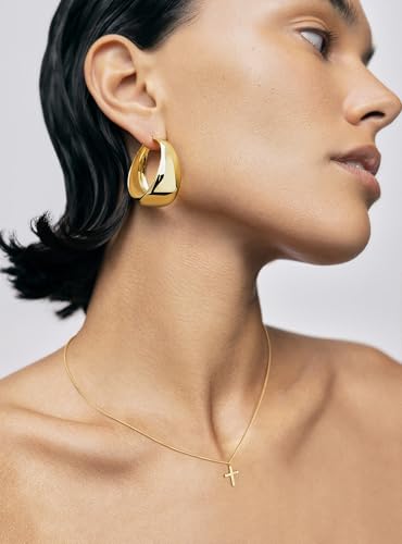 Cross Necklace for Women, Dainty 14K Gold Cubic Zirconia Pendant Cross Necklaces Simple Cute Tiny Gold Jewelry3