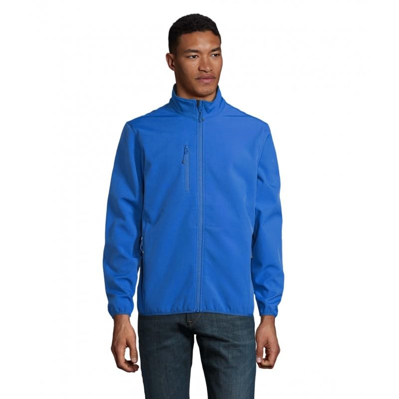 Veste homme zippée softshell bleue Falcon Men manteau mi-saison