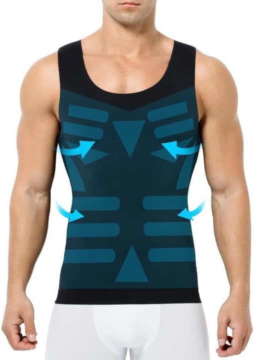 Men's Compression Shirt Slimming Body Shaper Tummy Control Men Shapewear Undershirt Tank Top for Gynecomastia