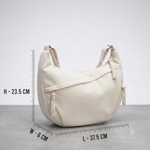 Image of WildHorn Travel Crossbody Crescent Bag for Women | Over-Shoulder Half Moon Sling Purse with Zipper | Unisex Chest Bag & Waist Bag for Daily Travel Use
