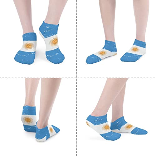 FunnyStar Vintage Argentina Flag No-Show Socks Low Cut Short Socks 5 Pack for Women & Men Sports Leisure3