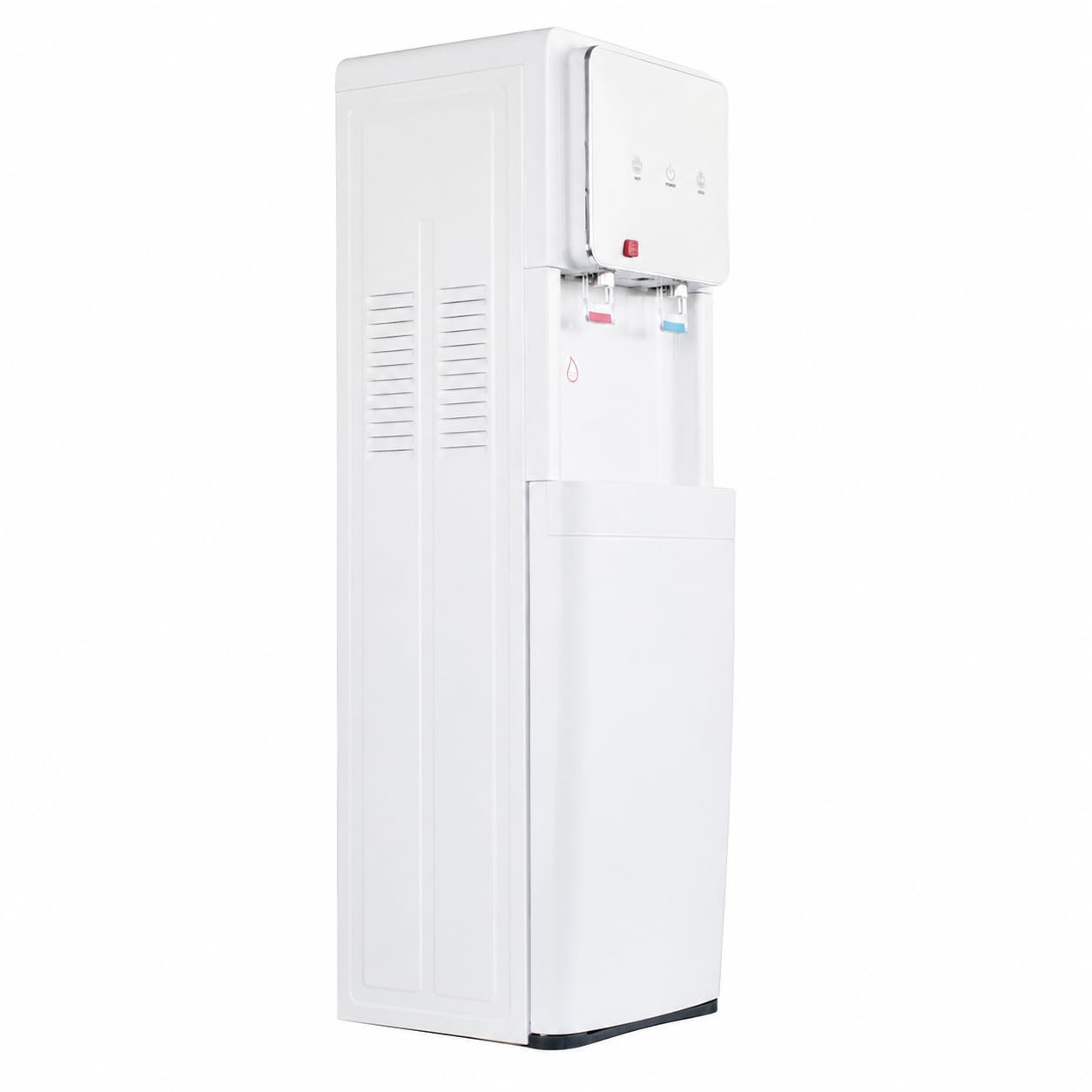 Fontana d'acqua con osmosi inversa a 5 stadi. Modello: Eco-Standard White Cooler RO 2T. Filtri Inline standard. erogazione di acqua fredda e naturale o fredda e calda.
