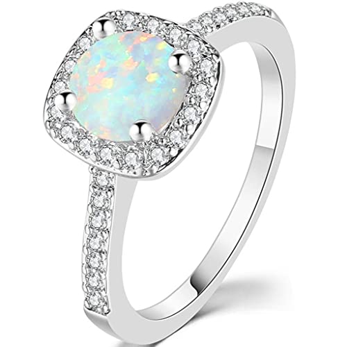 Jude Jewelers Platinum Plated Created Fire Opal Wedding Engagement Solitaire Proposal Ring